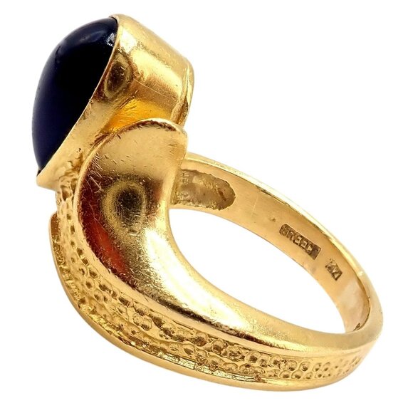 Authentic! Ilias Lalaounis Greece 18k Yellow Gold Onyx Ring - Picture 11 of 13